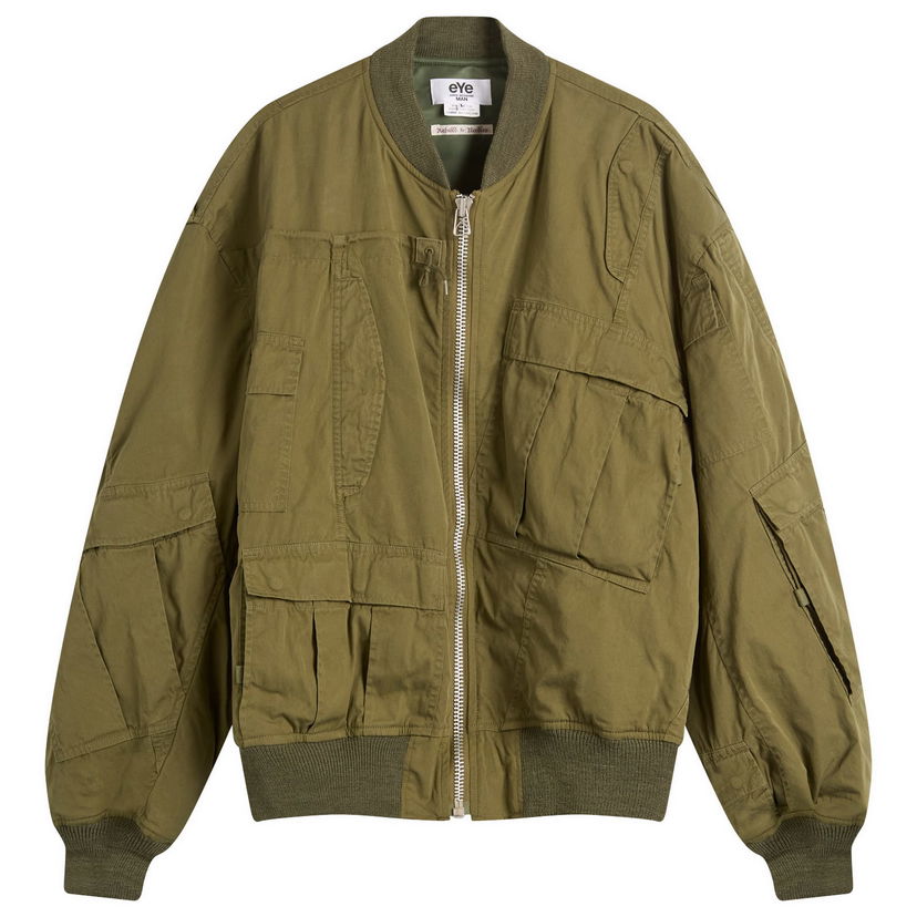 Bomber-takki Junya Watanabe Junya Watanabe MAN x Needles Cotton Nylon Bomber Jacket, Size Small Vihreä | WP-J902-100-1