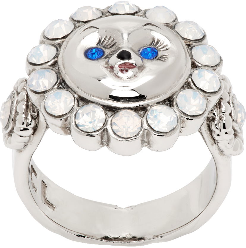 Sormus Chopova Lowena Crystal Embellished Silver Ring Metallinen | 6455