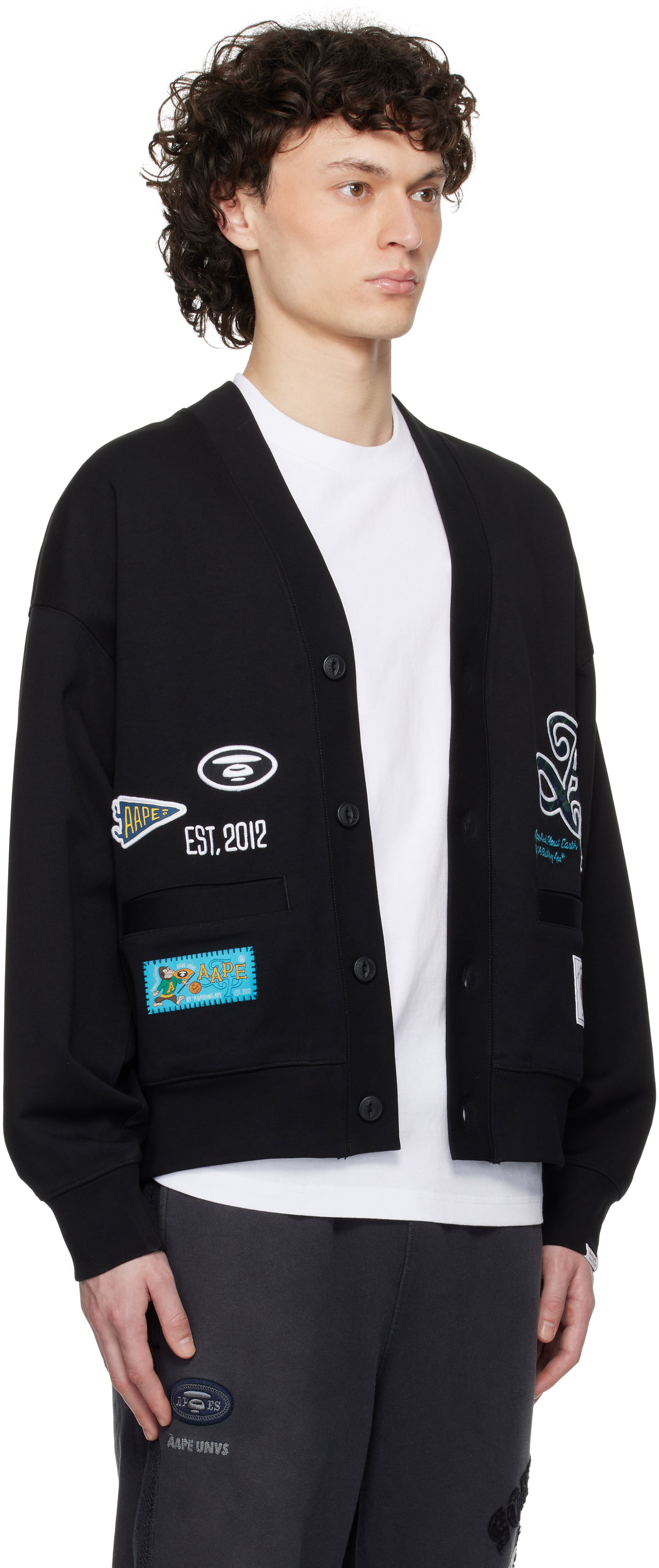 Villapaita AAPE by A Bathing Ape AAPE by A Bathing Ape Main Cardigan Musta | AAPSWMC324XXNBKX, 1