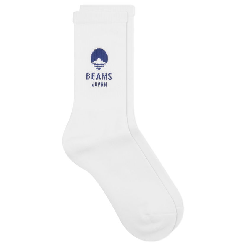 Sukat BEAMS Logo Socks, Size Large Valkoinen | 56430018655-2