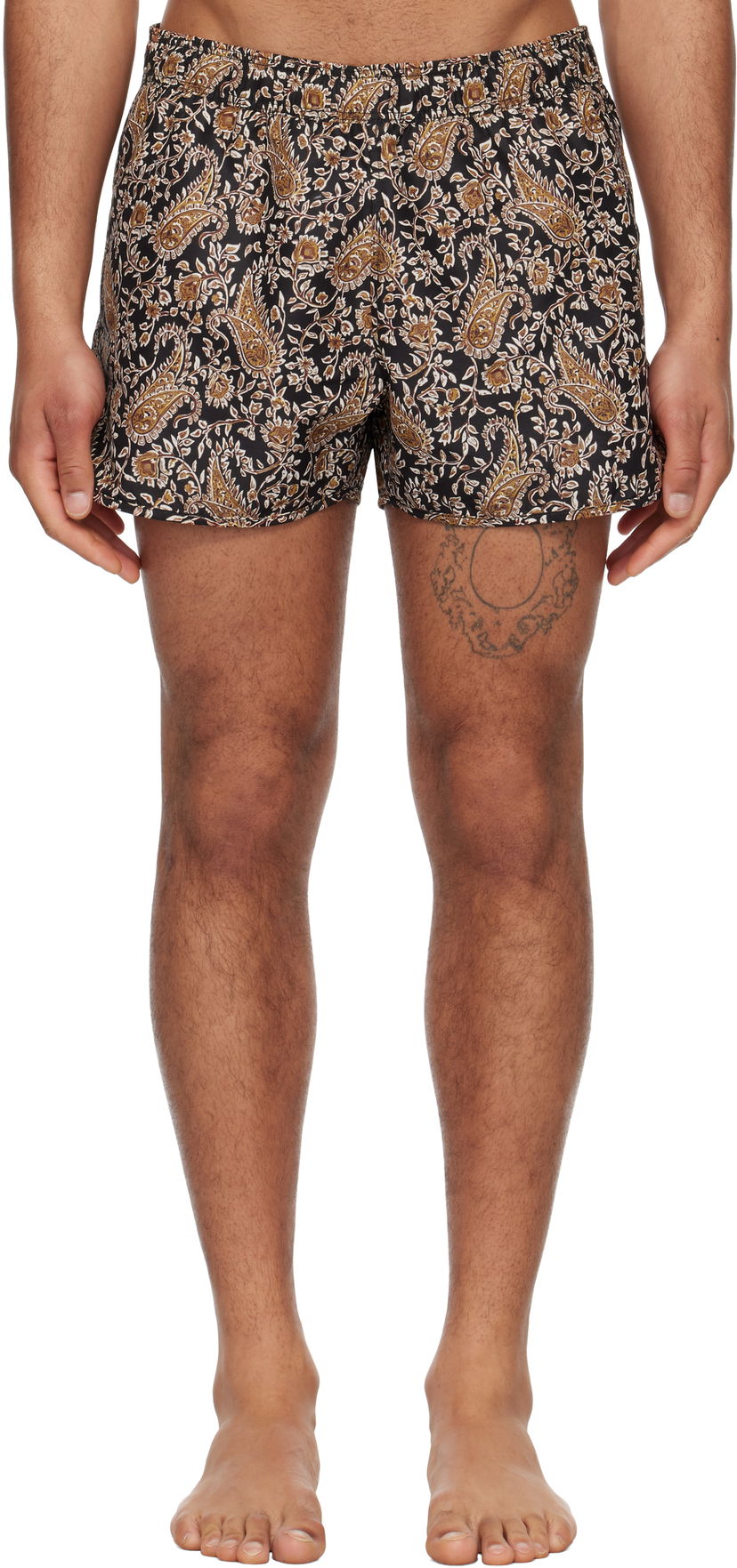 Shortsit ISABEL MARANT Isabel Marant Vicente Paisley Print Swim Shorts Musta | MB0010HA-C1P01H
