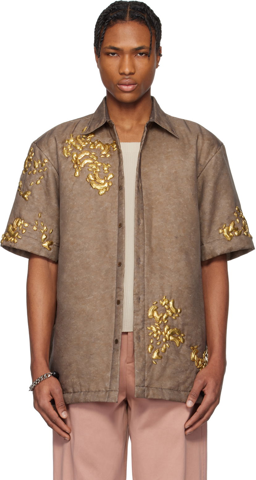 Paita Dries Van Noten Dries Van Noten Graphic Hardware Shirt Ruskea | 251-020752-1501