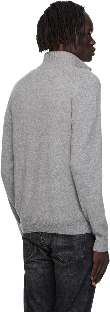 Villapaita Tom Ford TOM FORD Lambswool & Cashmere Half-Zip Sweater Harmaa | KFL004-YMW106, 2