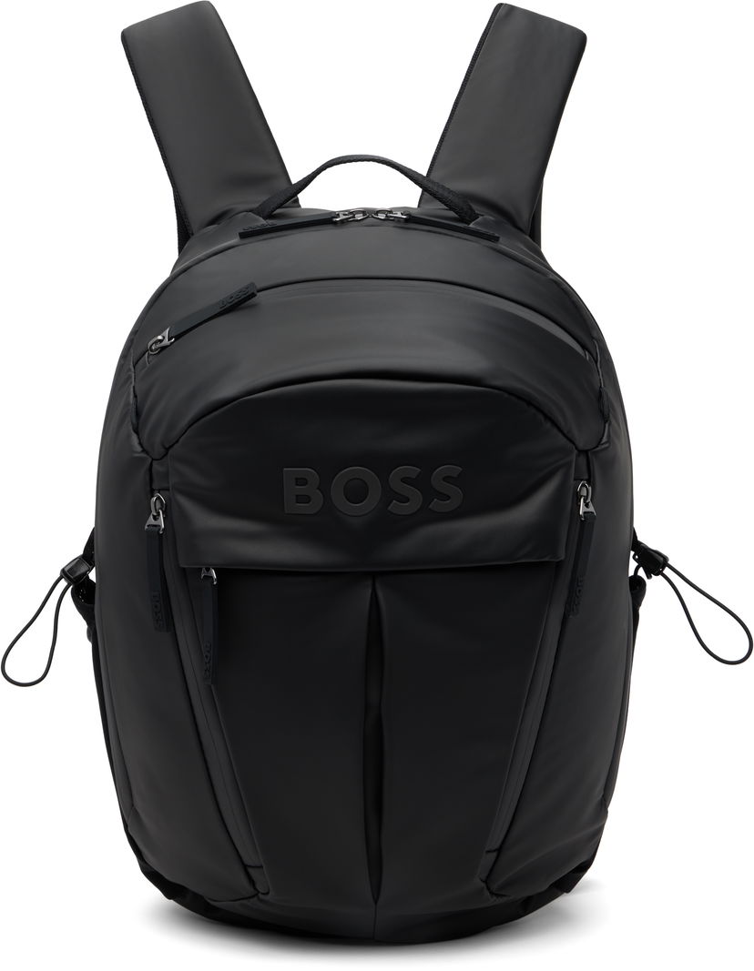 Reppu BOSS Faux-Leather Logo Backpack Musta | 50548067
