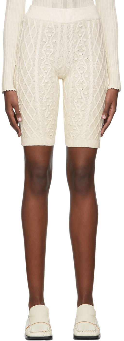 Shortsit Loulou de Saison Loulou de Saison Musa Knit Shorts Valkoinen | MUSA