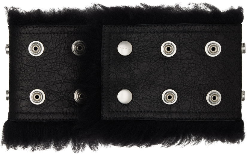 Huivi Rick Owens Rick Owens Concordians Shearling Neck Band Musta | RU02E1433 LSHC