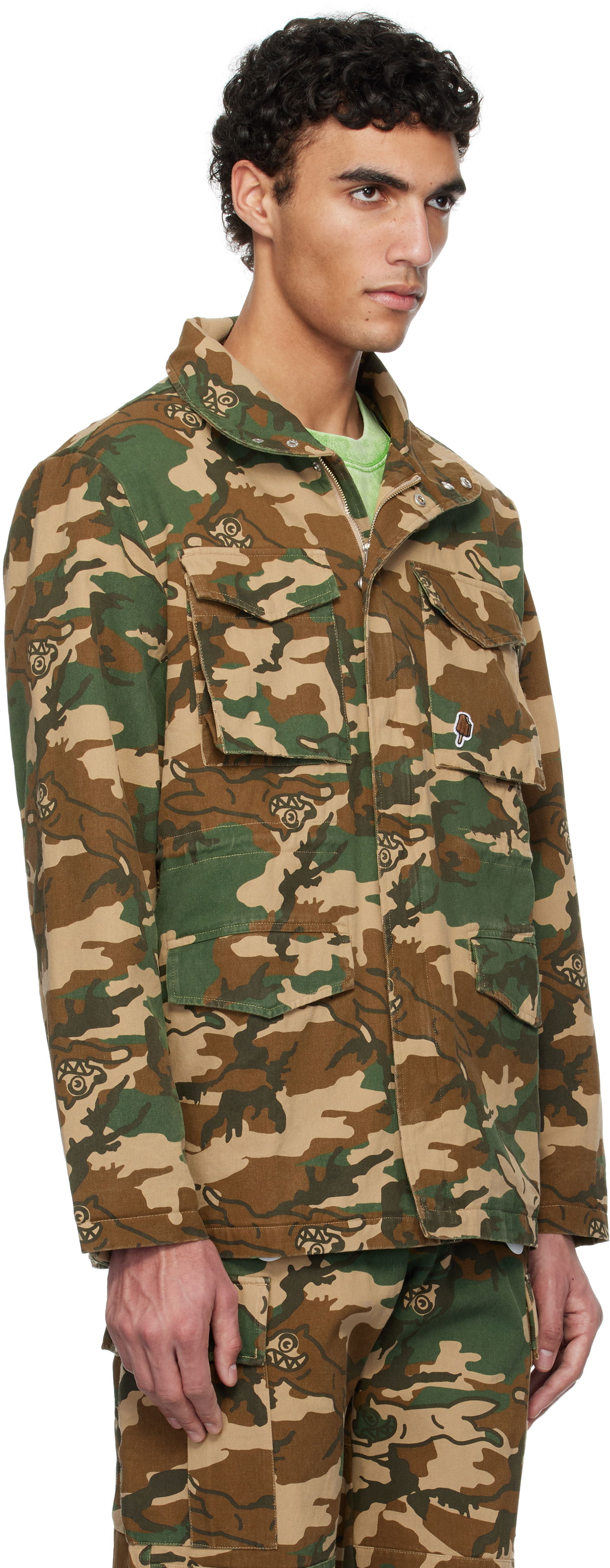 Takki BBC IceCream ICECREAM Running Dog Woodland Camo M65 Jacket Vihreä | IC24S35, 1