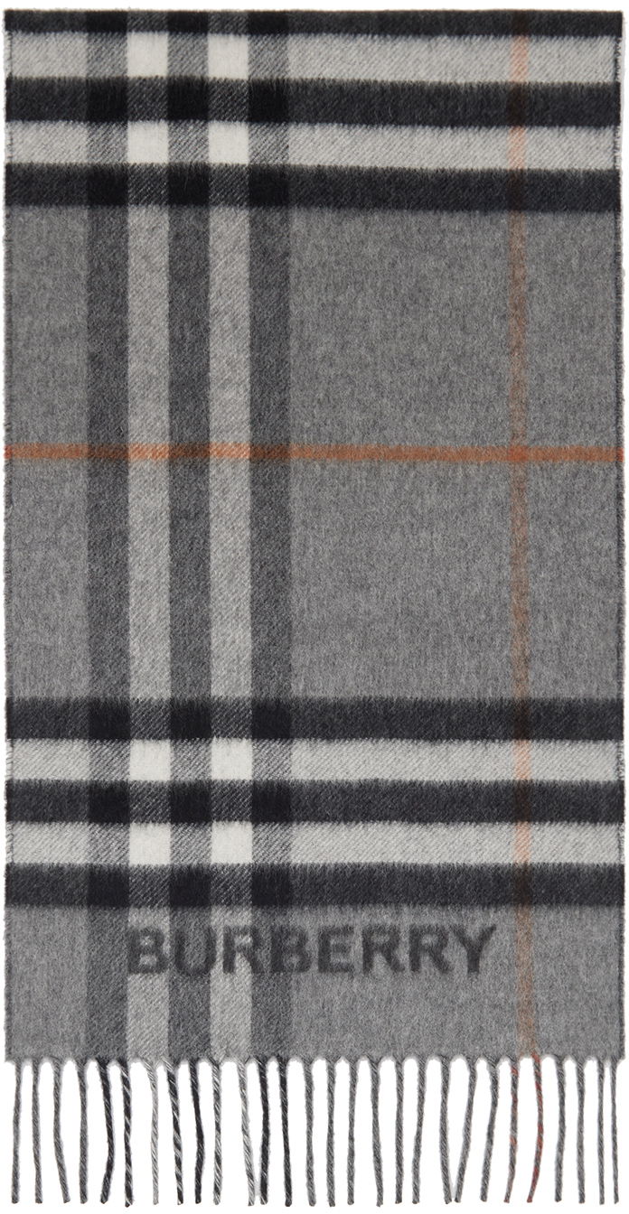 Huivi Burberry Contrast Check Scarf Gray Harmaa | 8059277