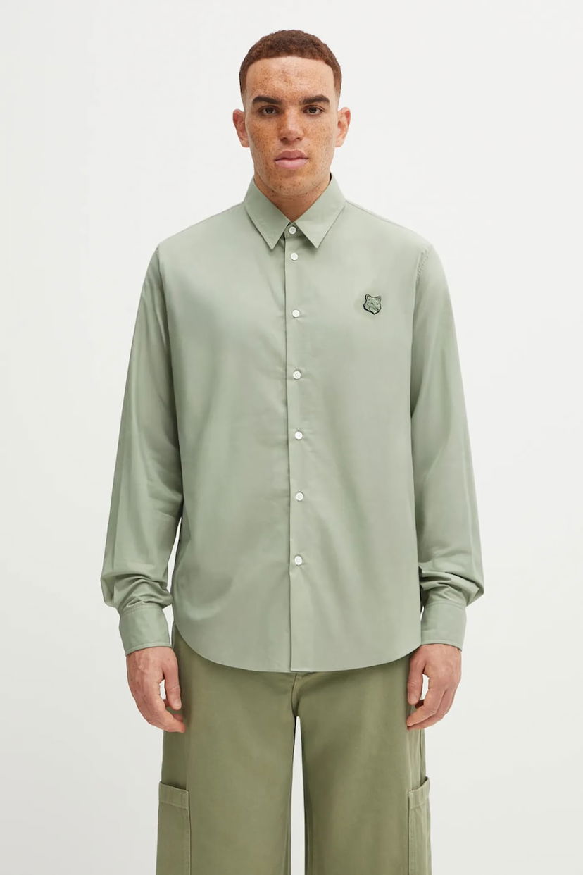 Paita MAISON KITSUNÉ Bold Fox Head Relaxed Classic Collar Shirt Vihreä | MM00403WC5042