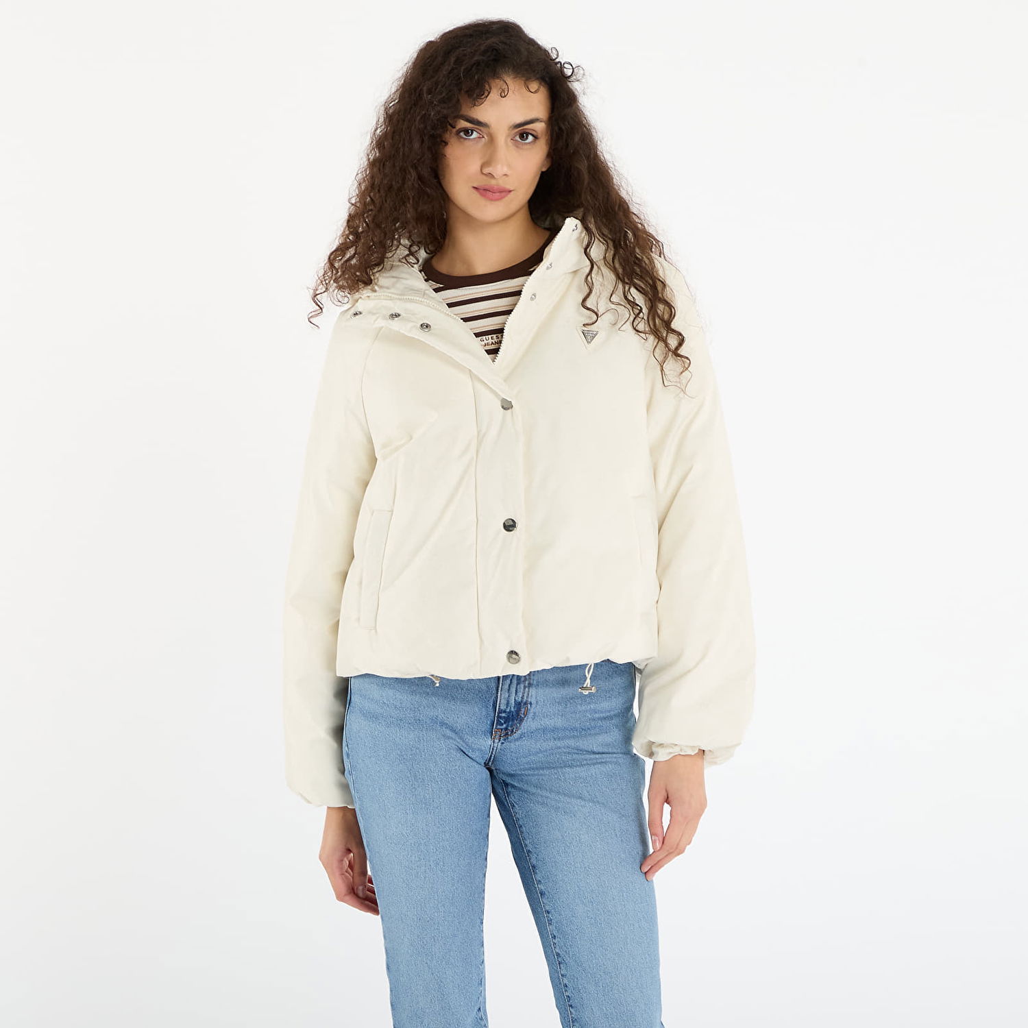Puffer takki GUESS 4G Boxy Puffer Jacket Valkoinen | V5BL07WGLW2-F0YN, 0