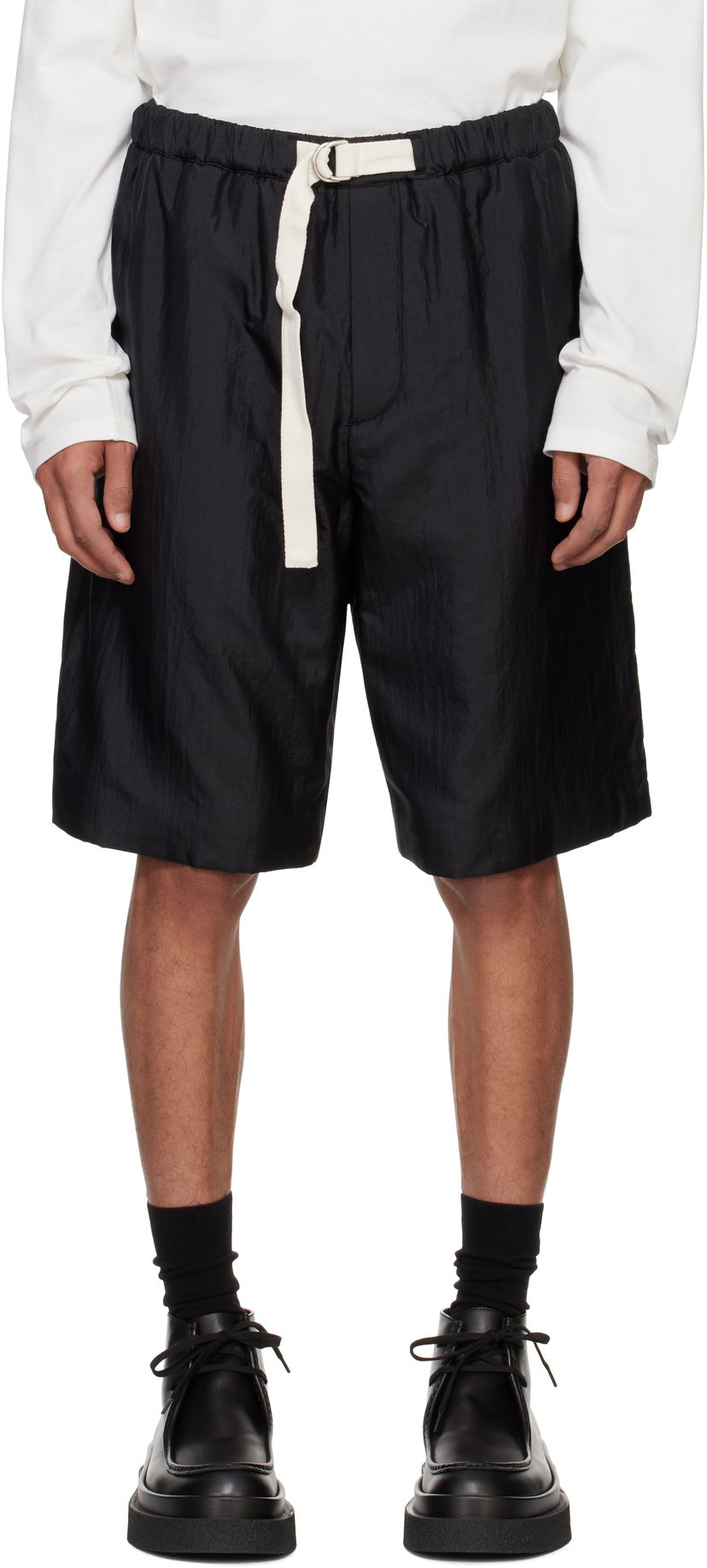 Shortsit Jil Sander Jil Sander Drawstring Shorts Musta | J47KA0271_J70003