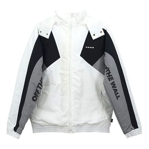 Tuulitakki Vans Contrast Stitching Hooded Jacket Valkoinen | VN0A49K2YB2