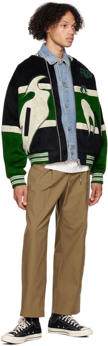 Housut Feng Chen Wang Feng Chen Wang Embroidered Panel Trousers Vihreä | FUF14TR08, 3