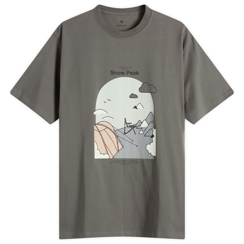 T-paita Snow Peak Camping Graphic T-Shirt, Size Small Harmaa | TS-25AU008-GRY
