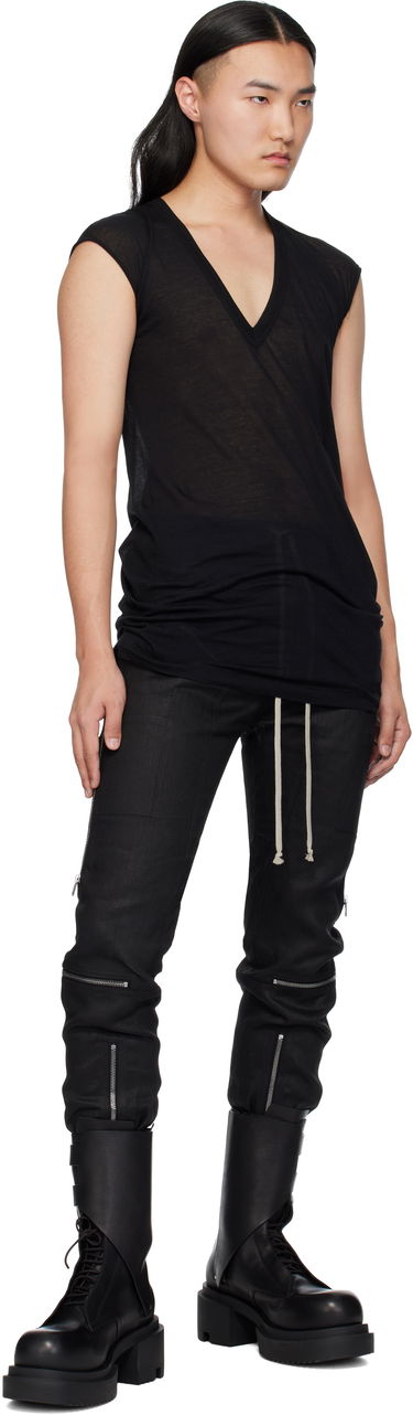 Tankkitoppi Rick Owens Rick Owens Hollywood Deep V SL T-Shirt Musta | RU01E5233 UC, 3