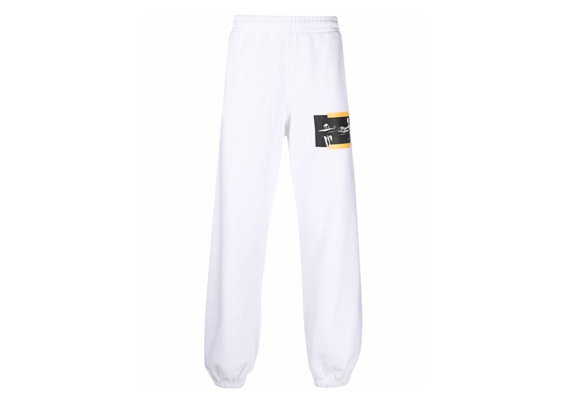 Verryttelyhousut Off-White Caravaggio Painting St Jerome Writing Slim Sweatpants White/Black/Yellow Valkoinen | OMCH029F21FLE0050184