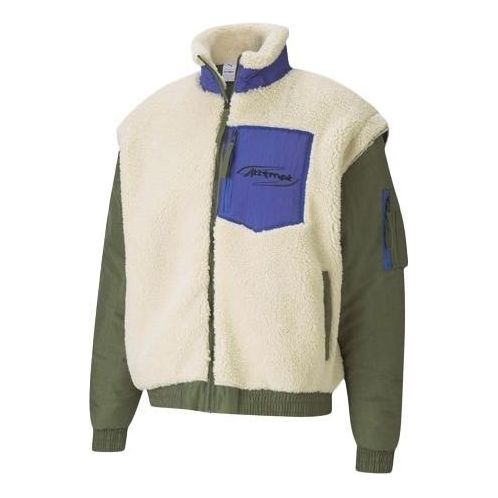 Bomber-takki Puma Attempt Sherpa Fleece Jacket Vihreä | 598257-75