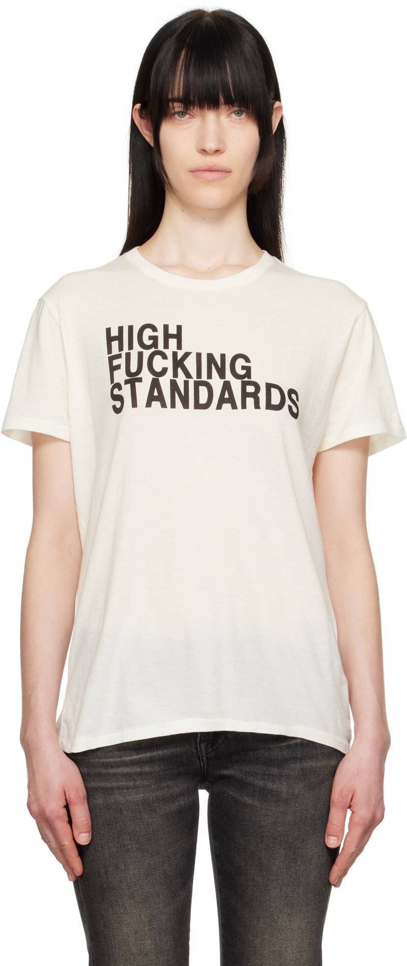 T-paita R13 R13 'High F*cking Standards' T-Shirt Valkoinen | R13WK001-K117B