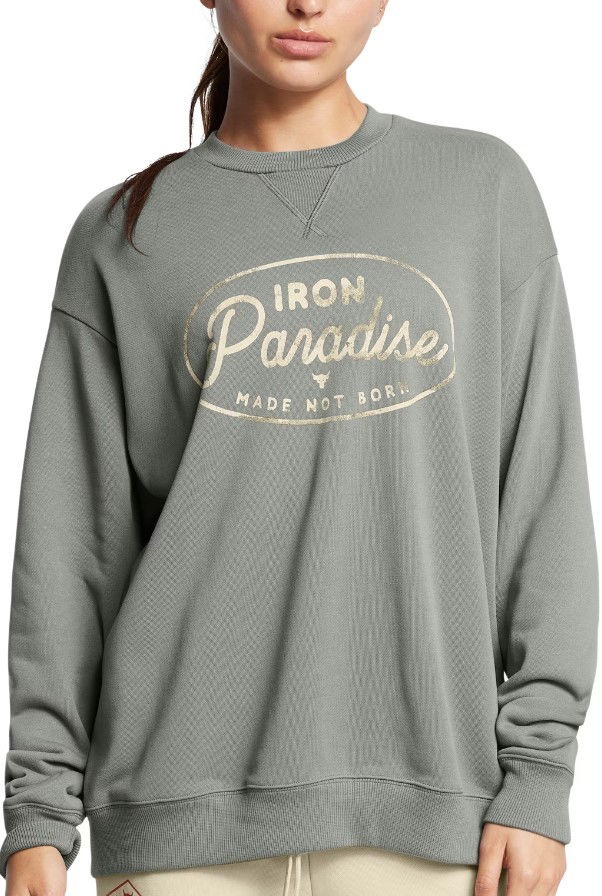 Villapaita Under Armour Project Rock Heavyweight Crew Sweatshirt Vihreä | 1386444-709