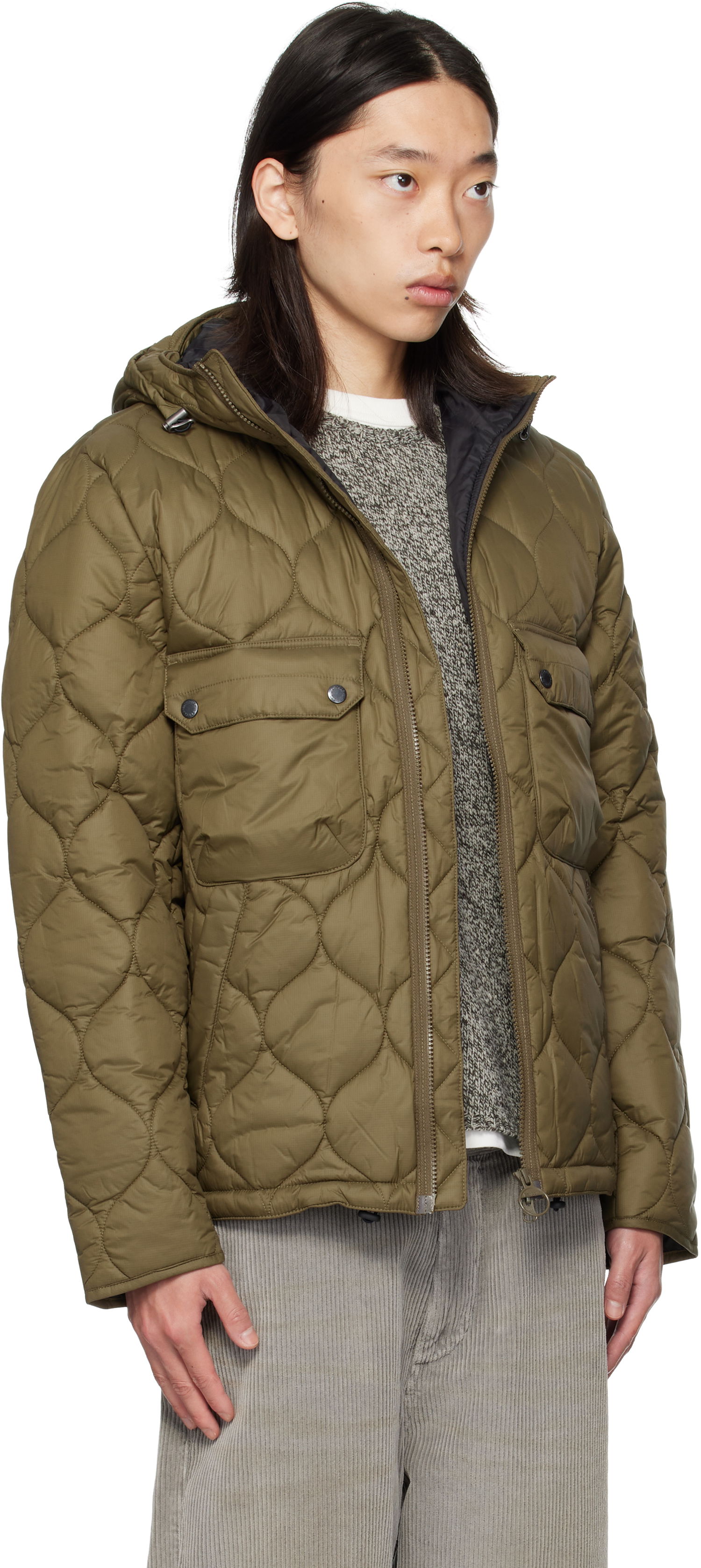 Takki Barbour Barbour Re-Engineered Spey Hooded Quilted Jacket Vihreä | MQU1857SN71, 1