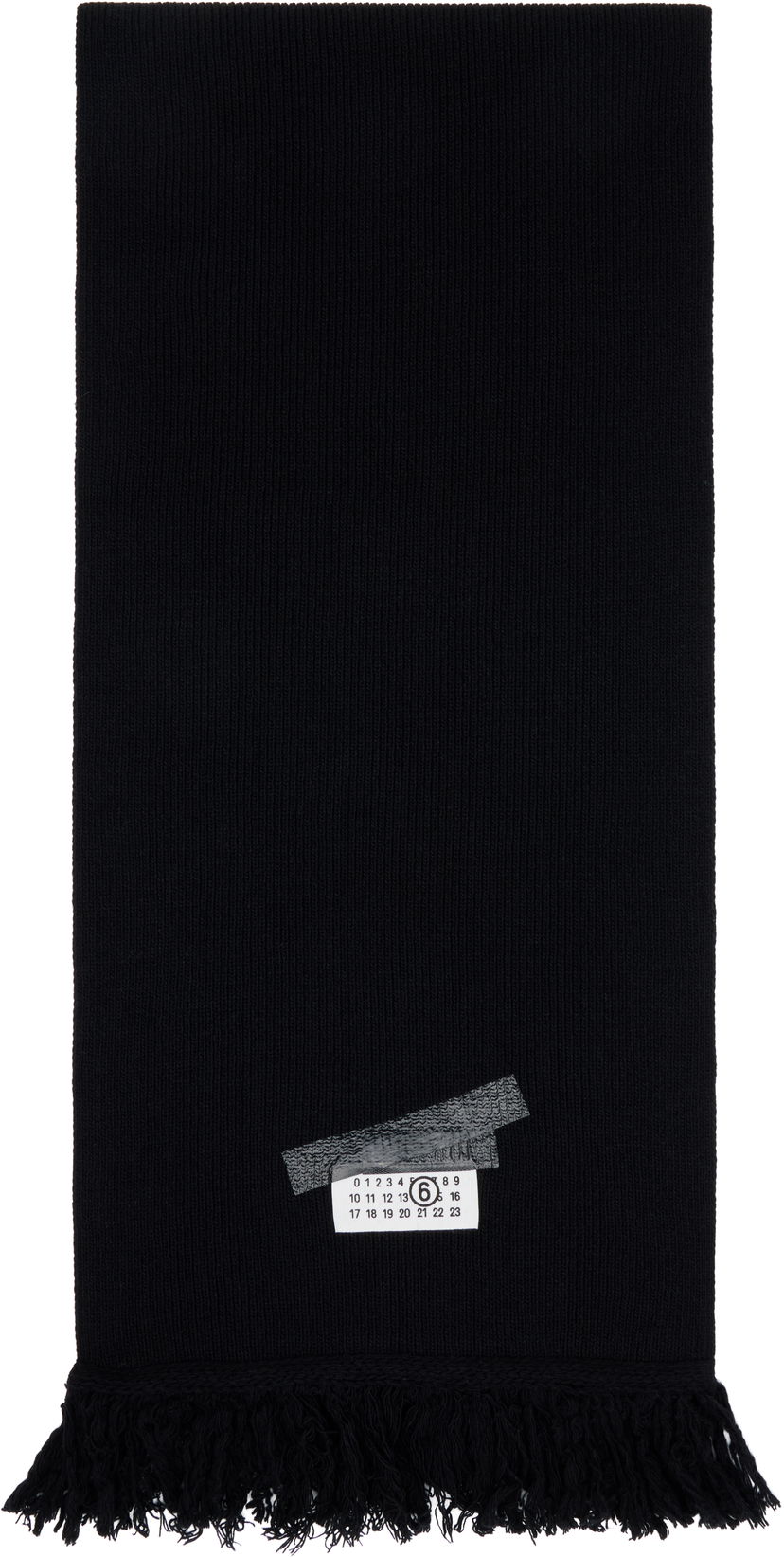 Huivi Maison Margiela MM6 Maison Margiela Taped Label Wool Scarf Musta | SH2TE0004 M13168