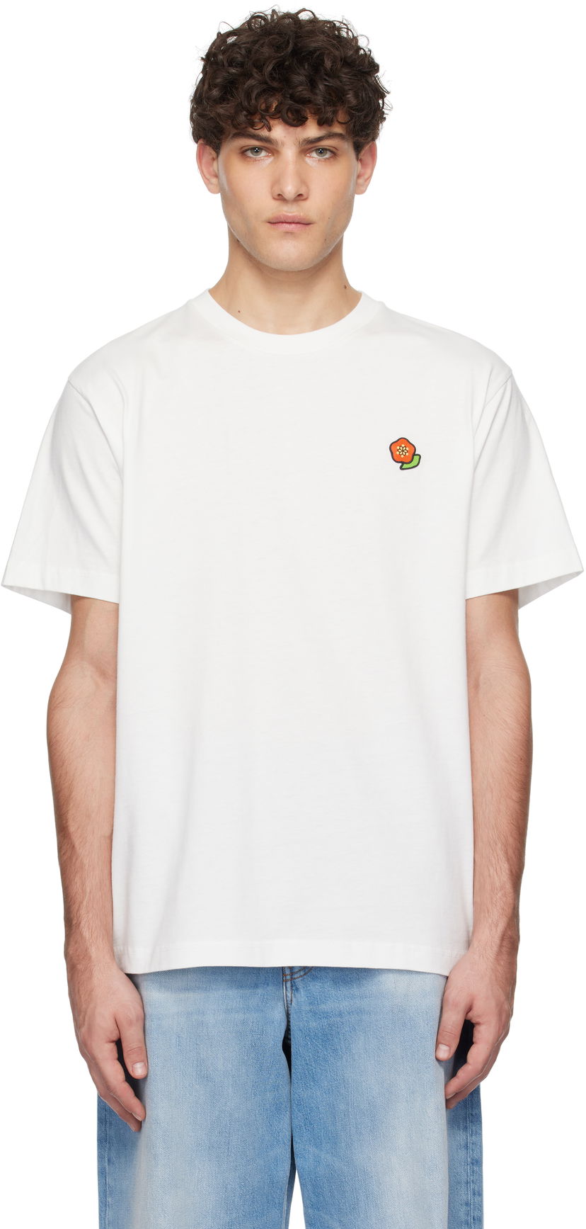 T-paita KENZO Pop Embroidered T-Shirt Valkoinen | FF55TS5284SG