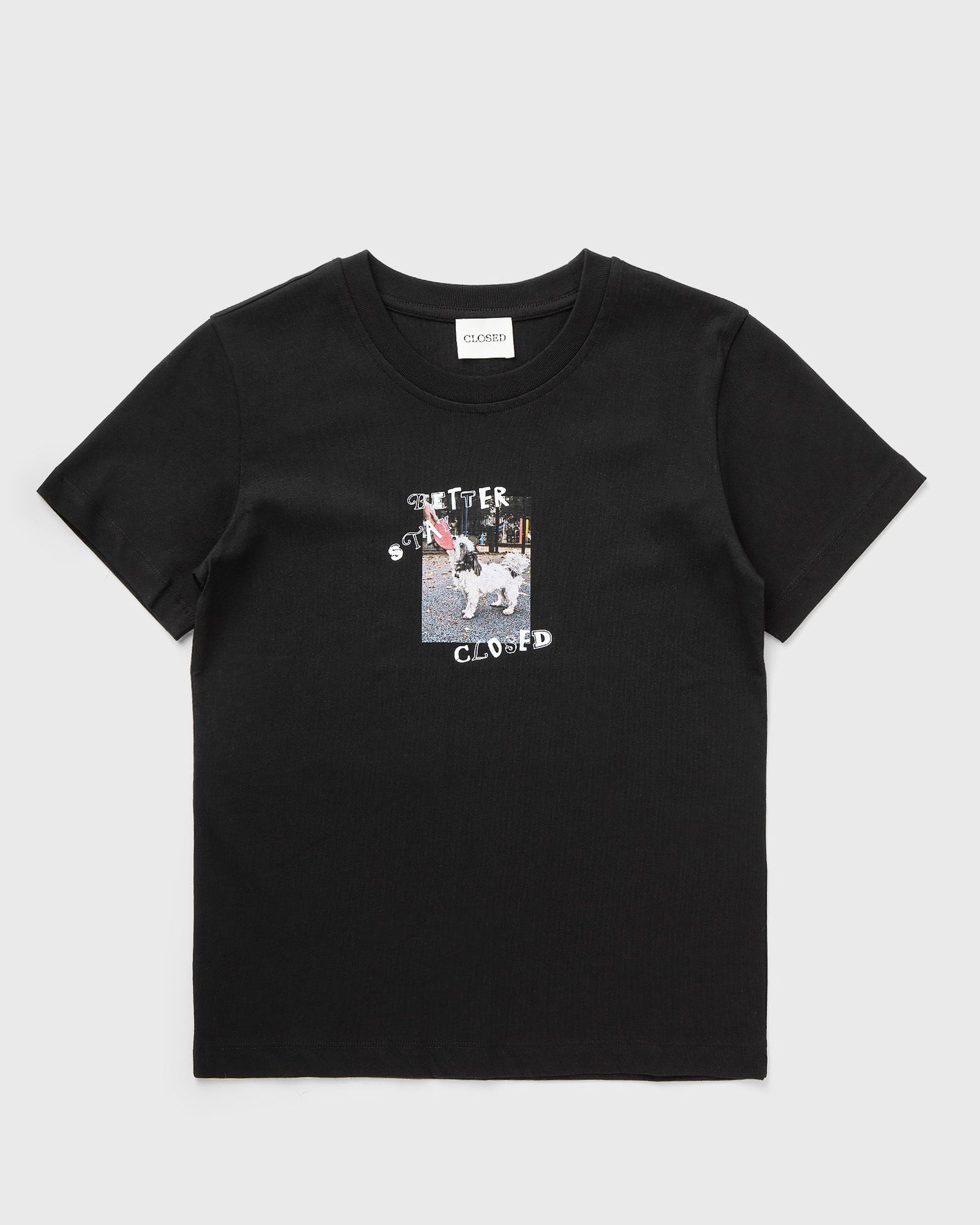T-paita CLOSED Printed T-Shirt with 'Better Stay Closed' Dog Graphic Musta | C95927-44H-PR-100, 0