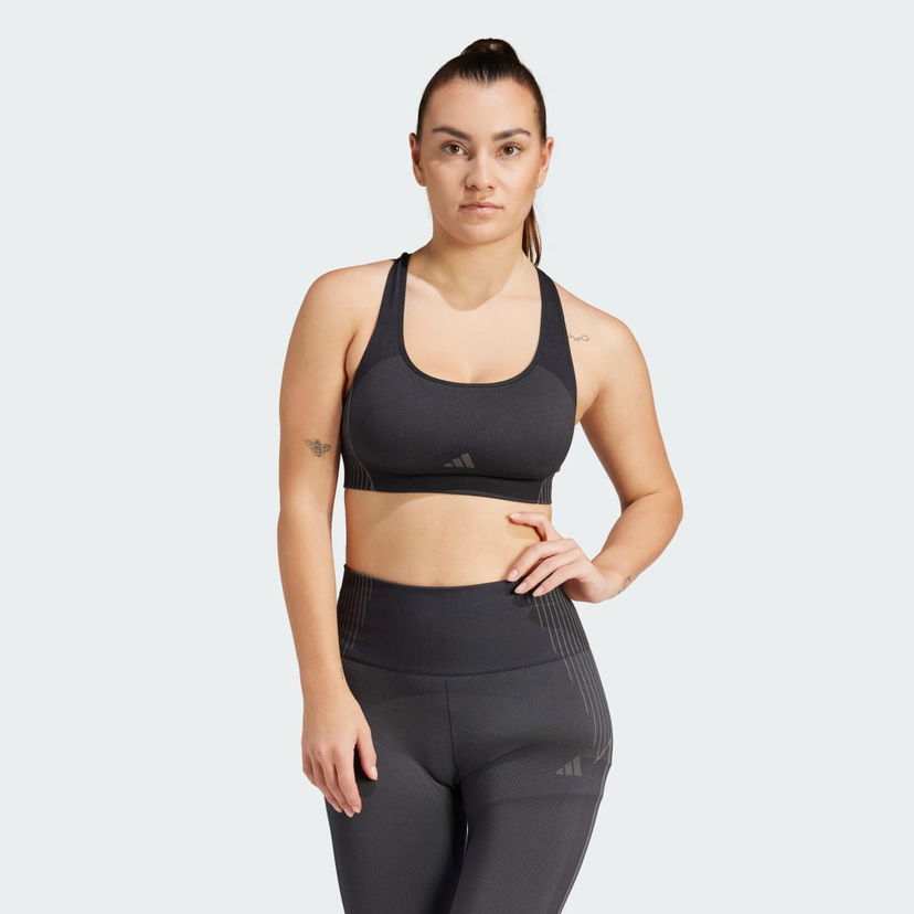 Rintaliivit adidas Performance Aeroknit Light-Support Bra Musta | IQ3375