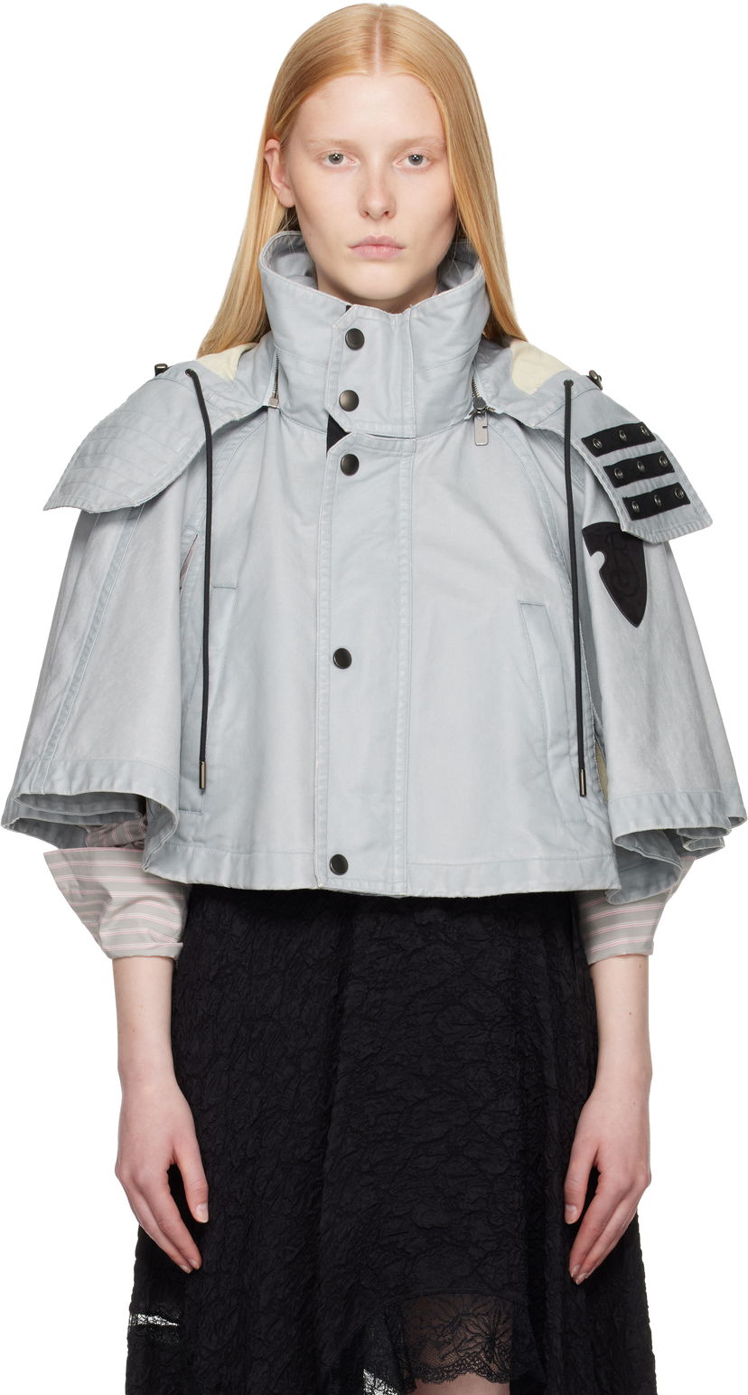 Takki Burberry Burberry Hooded Capelet Jacket Harmaa | 8109388
