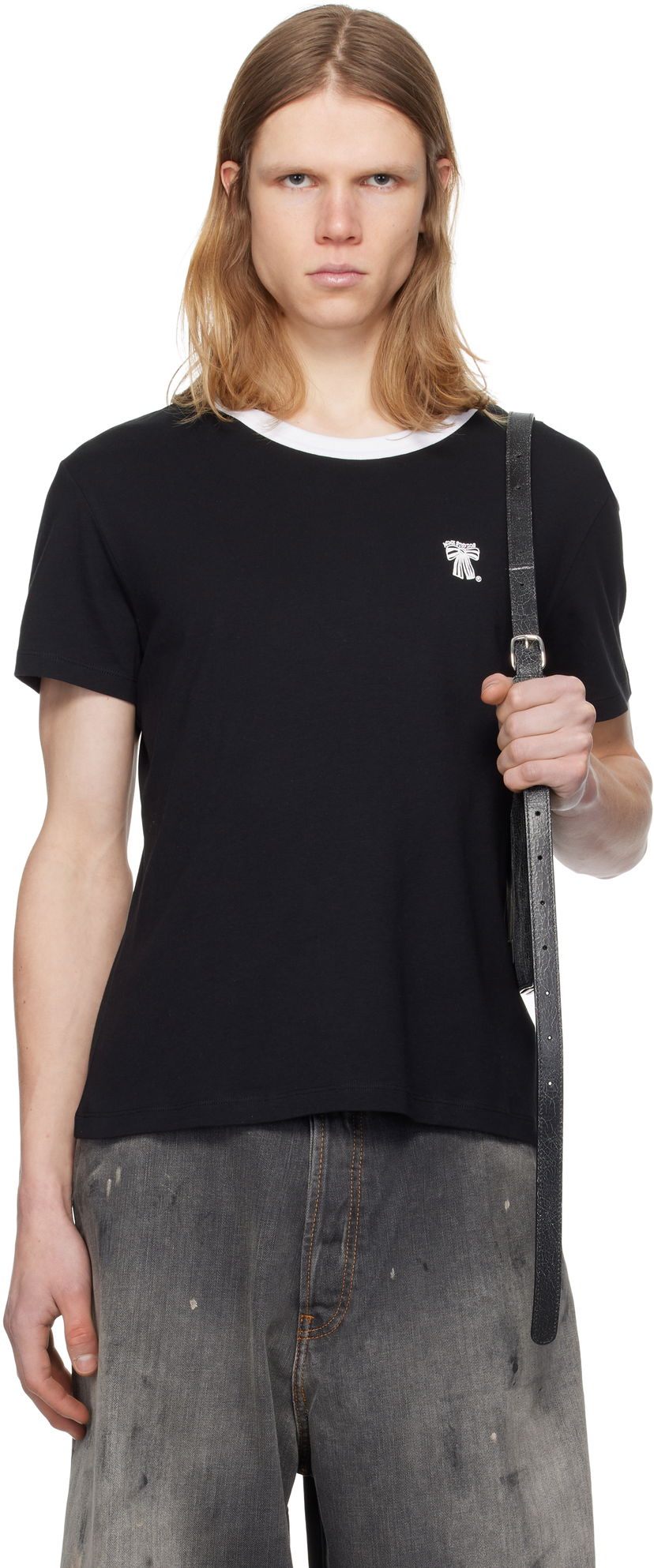 T-paita Acne Studios Acne Studios Regular Fit T-Shirt Musta | CL0318-