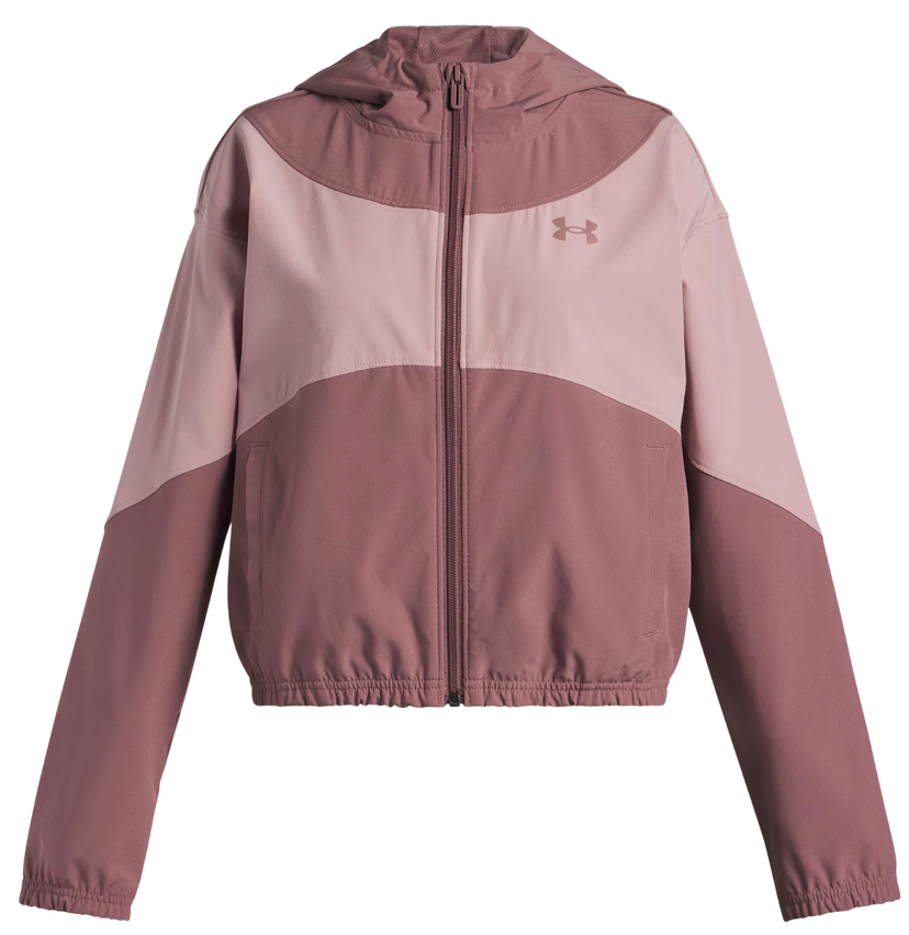 Tuulitakki Under Armour Rival Woven Colorblock Hooded Jacket Vaaleanpunainen | 6004181-651