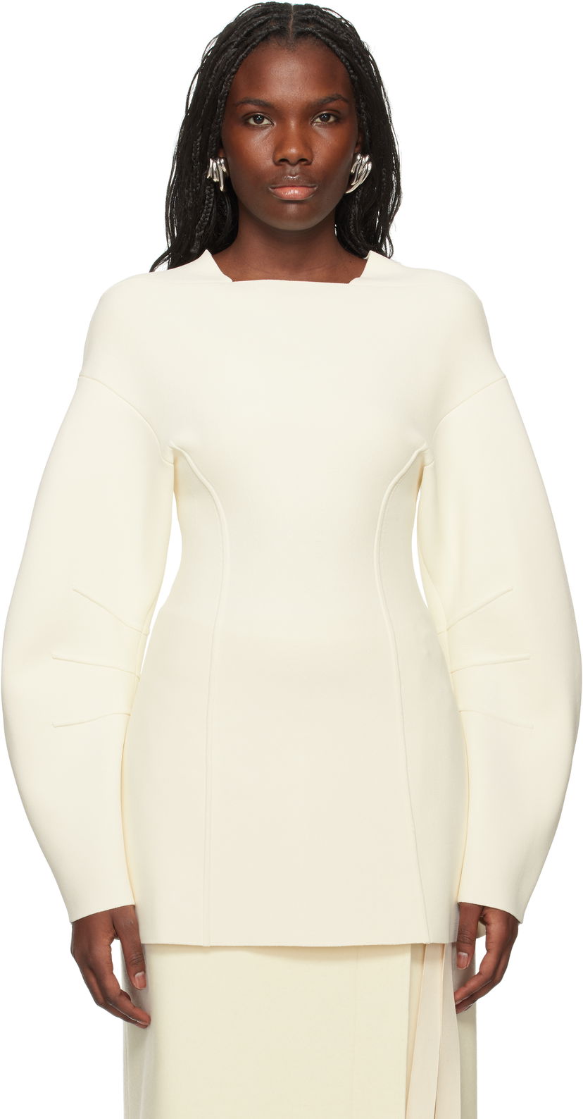 Villapaita Jil Sander Long Sleeve Sweater Valkoinen | J03GP0147_J18329