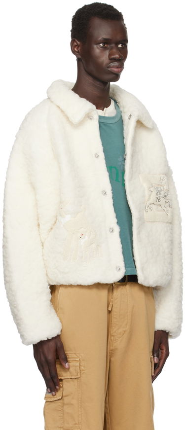 Bomber-takki ERL Fleece Bomber Jacket Valkoinen | ERL09J001, 2