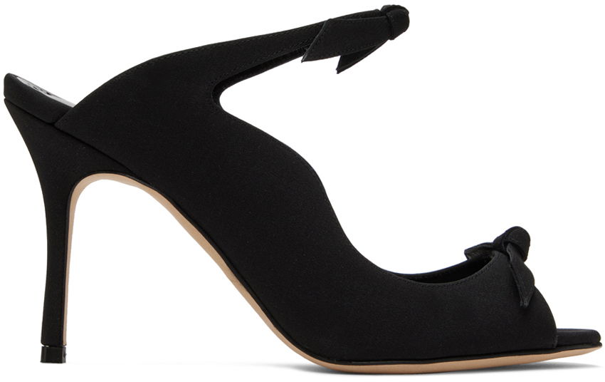 Asusteet Manolo Blahnik Manolo Blahnik Fiocchetti Bow Detail Slingback Mules Musta | 423-1696-0004, 0