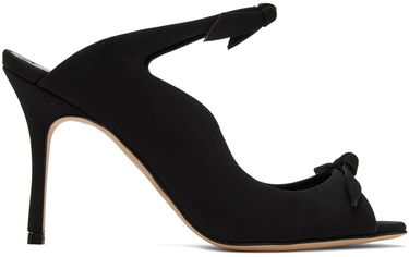Asusteet Manolo Blahnik Manolo Blahnik Fiocchetti Bow Detail Slingback Mules Musta | 423-1696-0004, 0