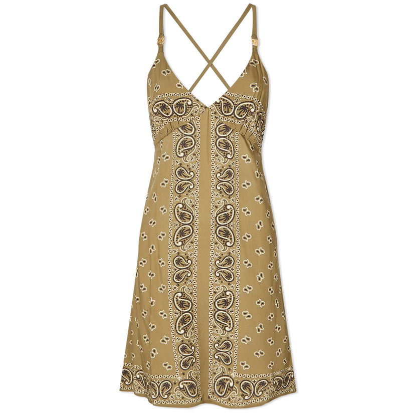 Mekko Palm Angels Paisley Slip Dress Vihreä | PWDJ007S24FAB0015656