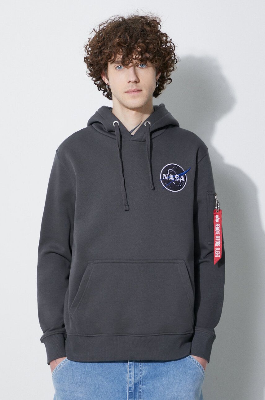 Huppari Alpha Industries NASA Orbit Hoodie Harmaa | 146339., 0