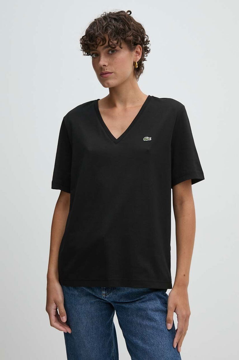 T-paita Lacoste Lacoste V-Neck T-Shirt Musta | TF7300