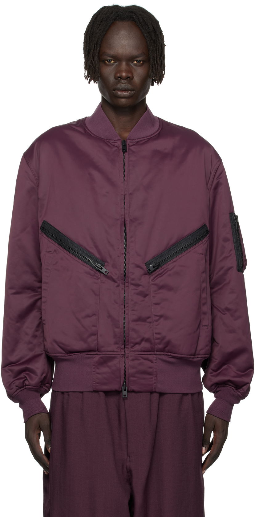 Bomber-takki Y-3 Y-3 Insulated Bomber Jacket Burgundia | KA2397