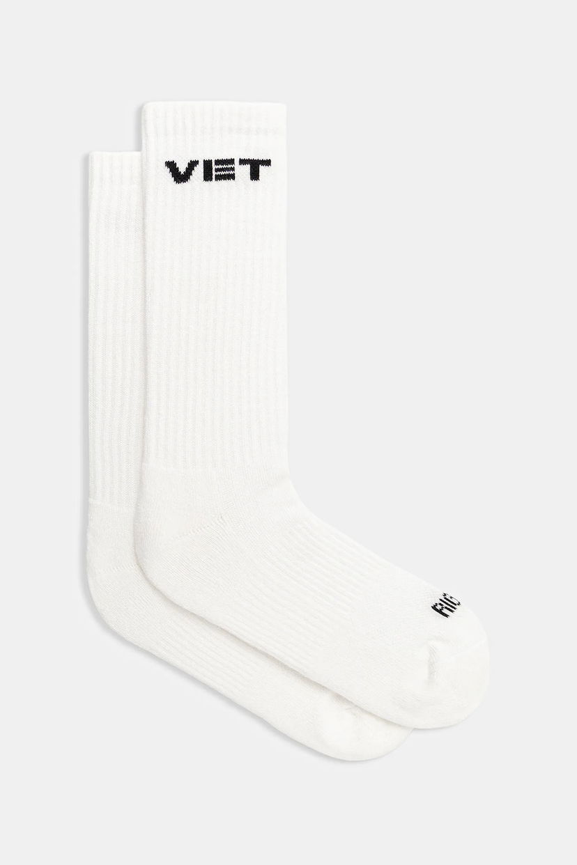 Sukat VETEMENTS Vet Crew Socks Valkoinen | UH76SO250W