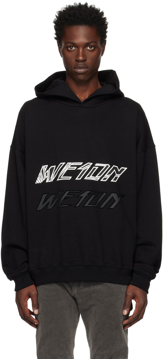 Huppari We11done We11done Speed Logo Hoodie Musta | WD-TH3-22-776-U-BK