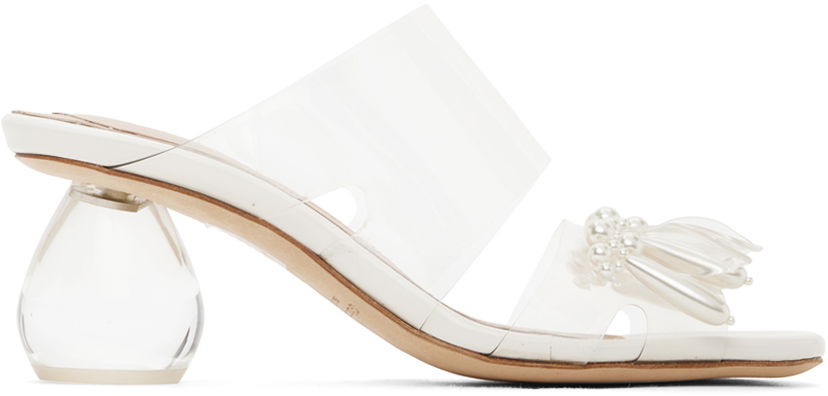 Asusteet Simone Rocha Simone Rocha Beaded Perspex Heeled Sandals Valkoinen | LH12B 0743