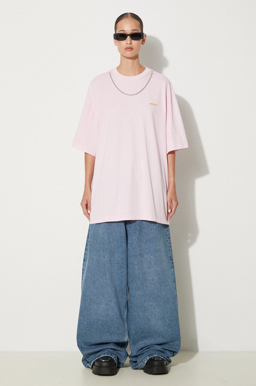 T-paita Ambush Ballchain T-Shirt with Logo Print Vaaleanpunainen | BWAA04BF24JER0013616, 1