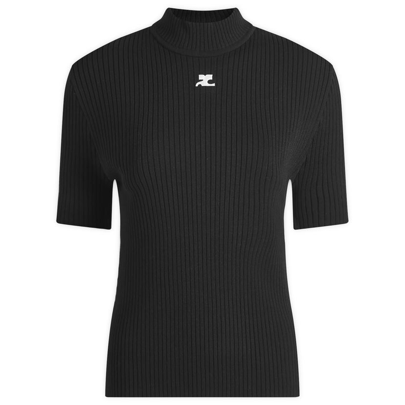 T-paita Courrèges Short Sleeve Knit Jumper Musta | PERMPU026FI0001-9999