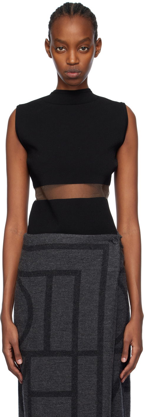 Mekko TOTEME TOTEME High-Neck Mesh-Paneled Top Musta | 241-WRT1068-YA0028