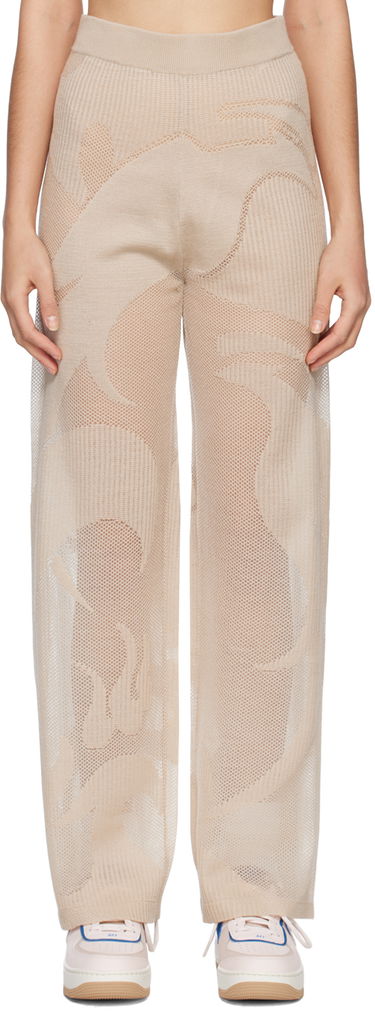 Housut Feng Chen Wang Feng Chen Wang Phoenix Knitted Trousers Beige | FUS15KT04, 0