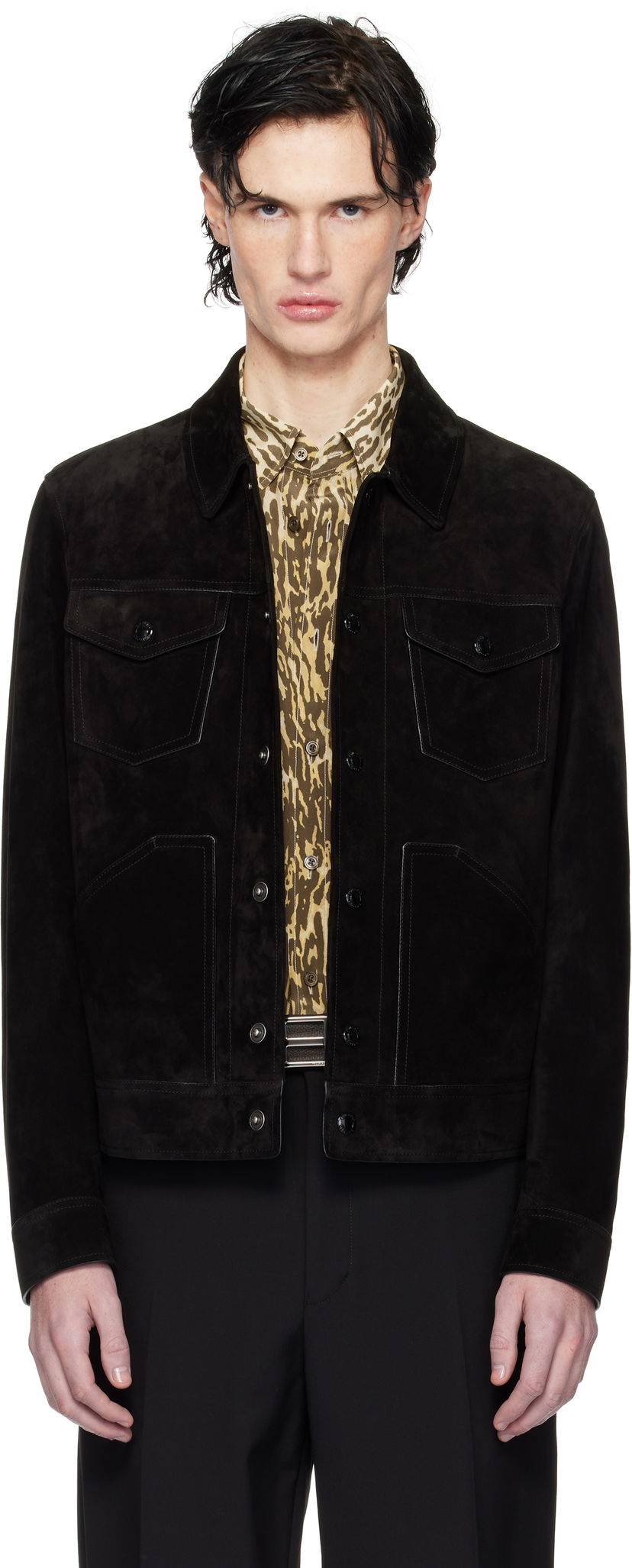 Takki Tom Ford Suede Western Jacket Musta | LBI001-LMS001S23