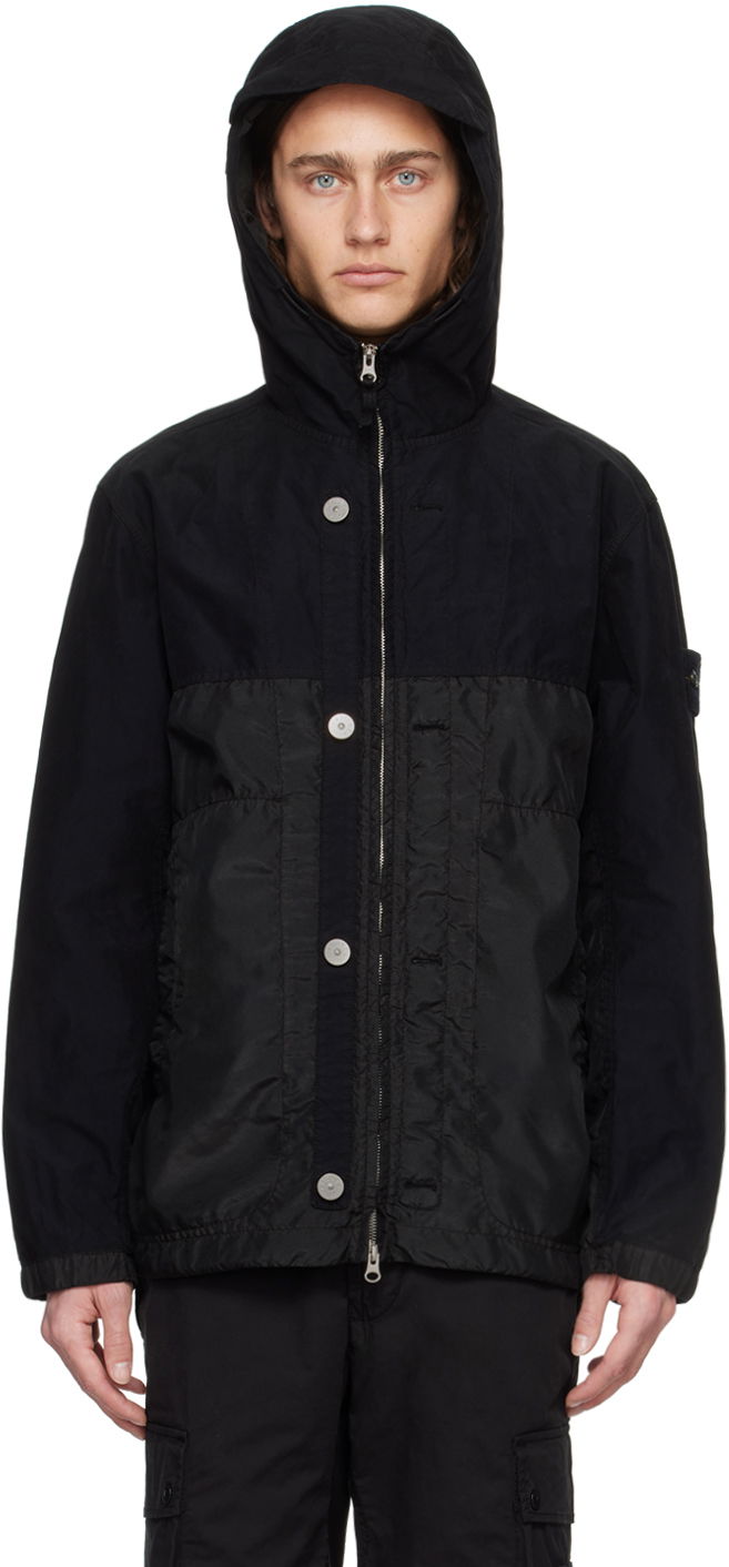 Takki Stone Island Black Hooded Jacket Musta | 801542732