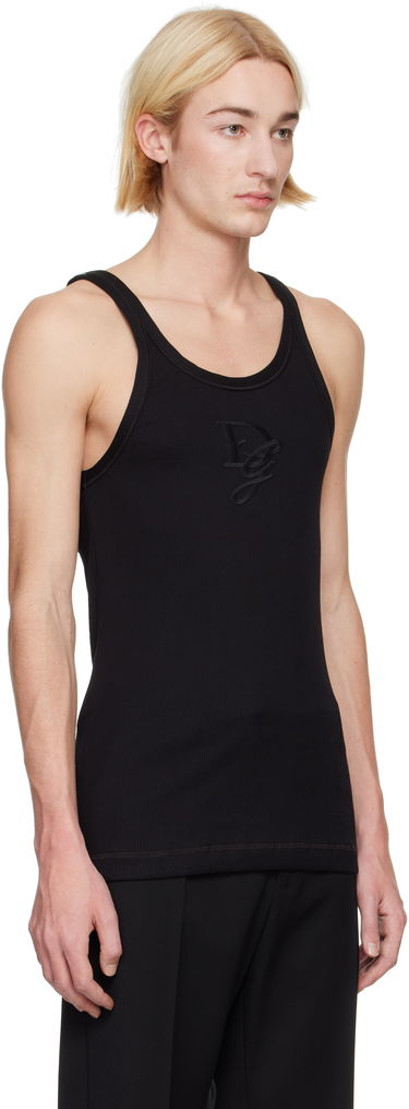 Tankkitoppi Dolce & Gabbana Logo Patch Tank Top Musta | G8PA8ZG7N4G, 3