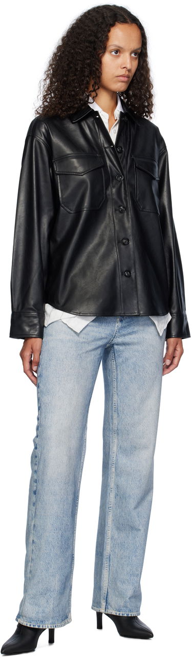 Paita rag & bone Rag & Bone Camilla Faux-Leather Shirt Musta | WCW24FA001GR01, 3
